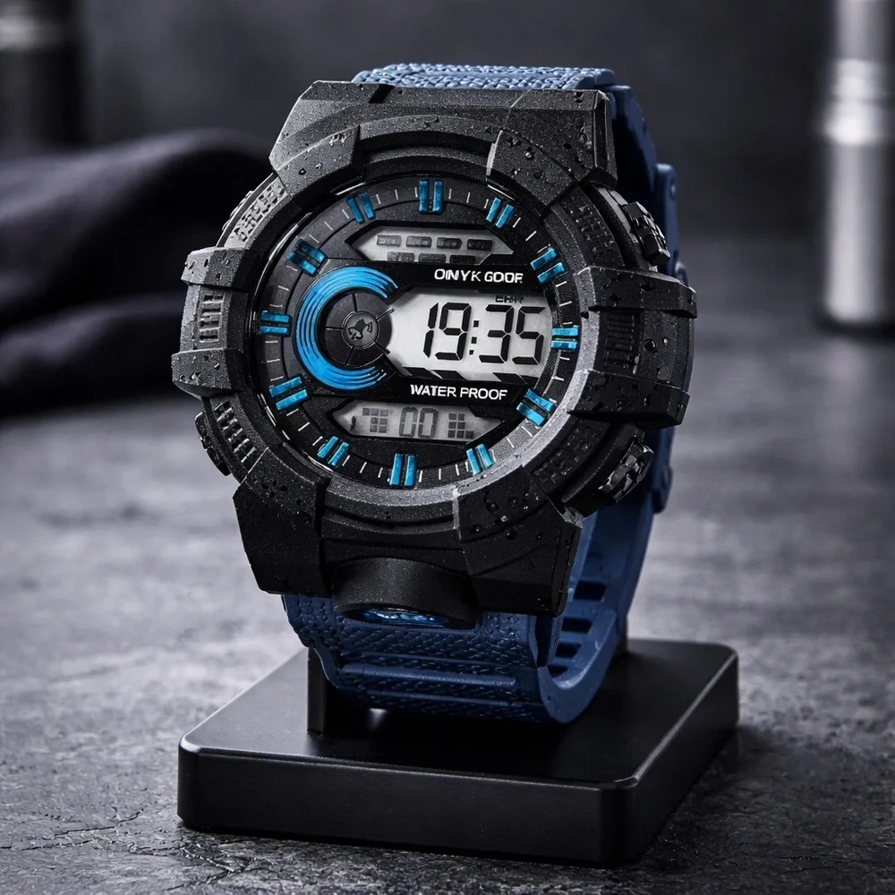 Onyk Black and Blue Waterproof Men's Watch
